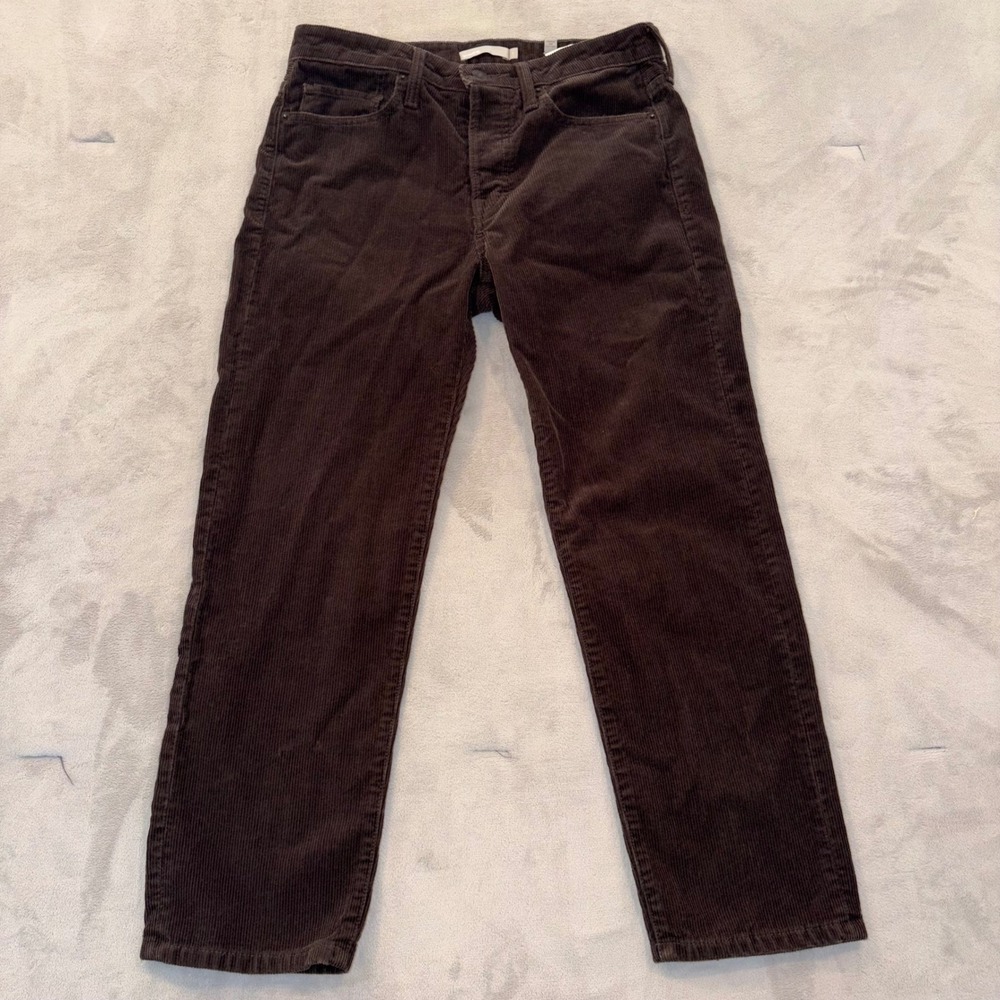 Vince Brown Corduroy Pants Womens 2 Straight Leg Button Fly Made in USA Cotton